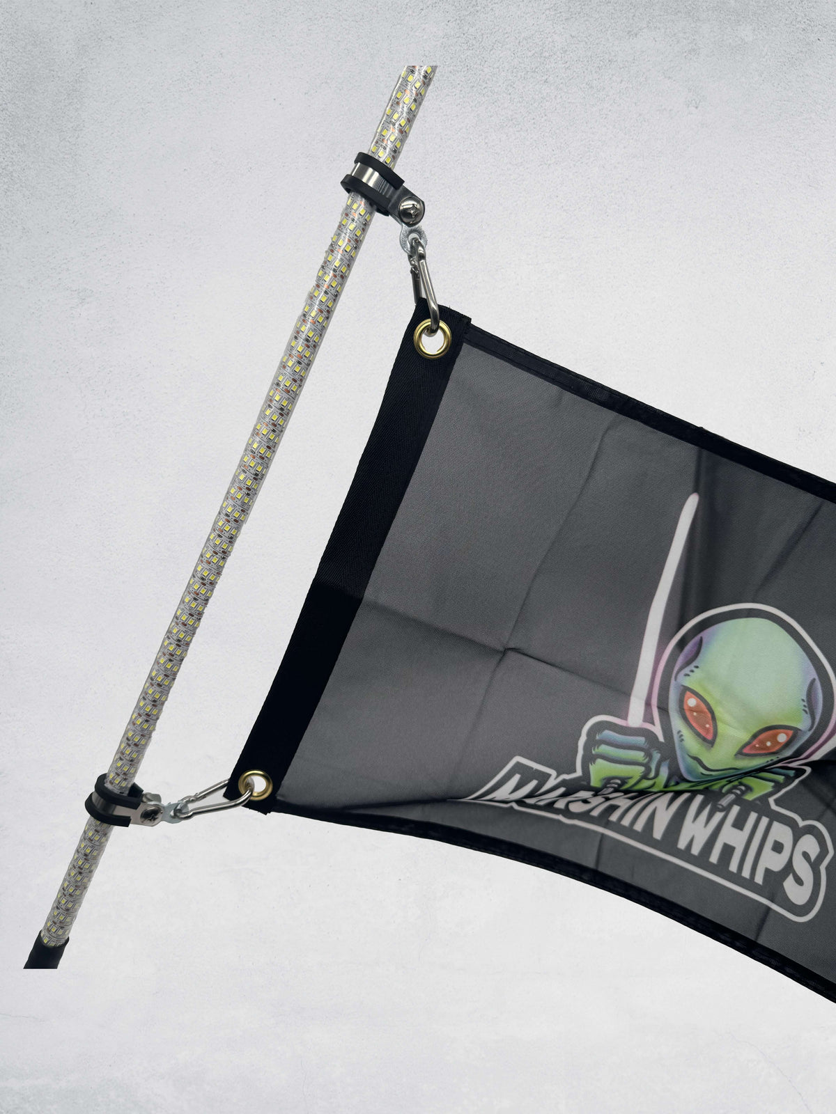 Marshin Whips Flag Clips | 19mm Billet Aluminum Pair