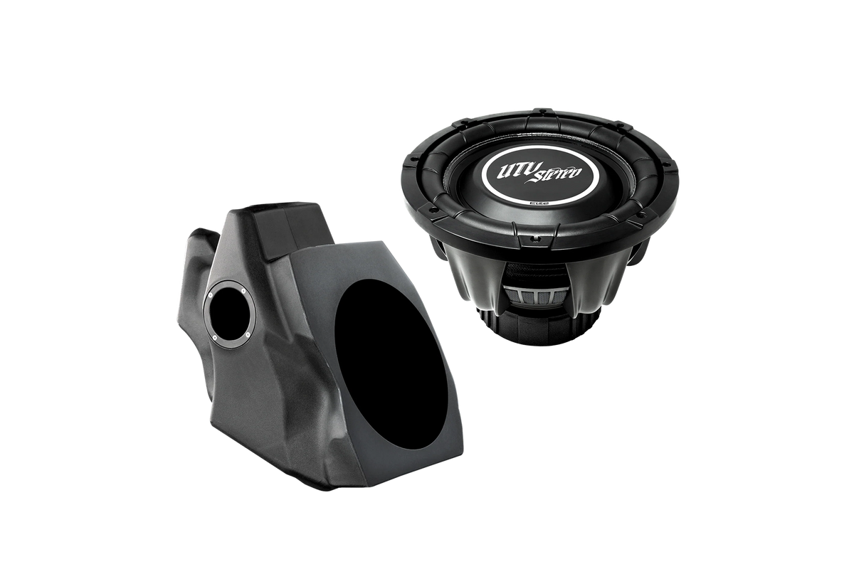 UTV Stereo subwoofer and custom black speaker enclosure