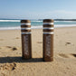 Two bronze LED whips with silver accents and the brand name 'Marshin Whips' displayed on them.