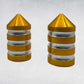 Marshin Whips Gold Billet Magnetic Base Caps | Protective Dust Covers (Pair)