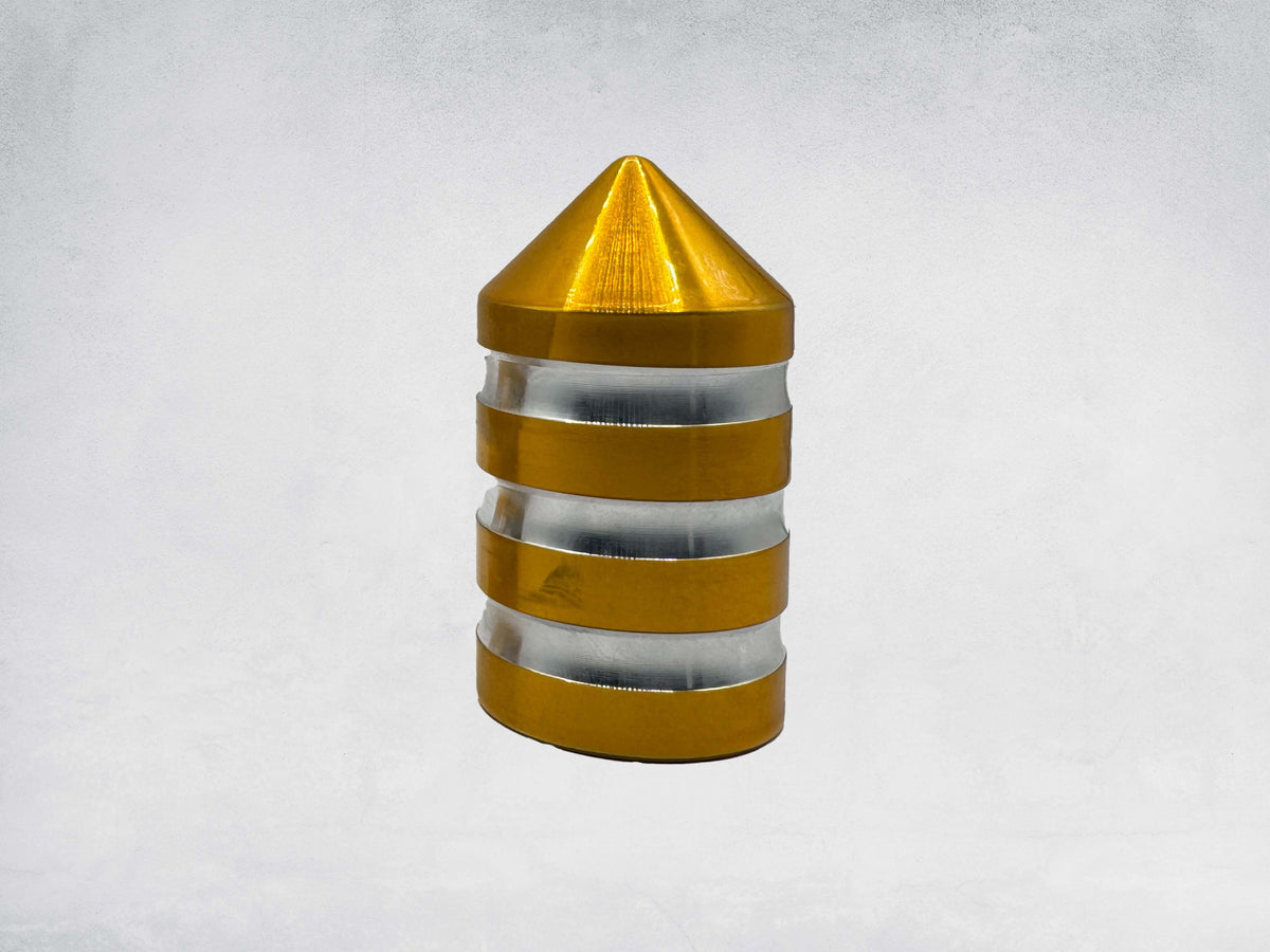 Marshin Whips Gold Billet Magnetic Base Caps | Protective Dust Covers (Pair)