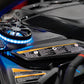 UTV Stereo speaker system with blue LED ring lighting installed in a vehicle dashboard