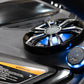 Wet Sounds marine speakers with blue LED lighting installed on a vehicle dashboard