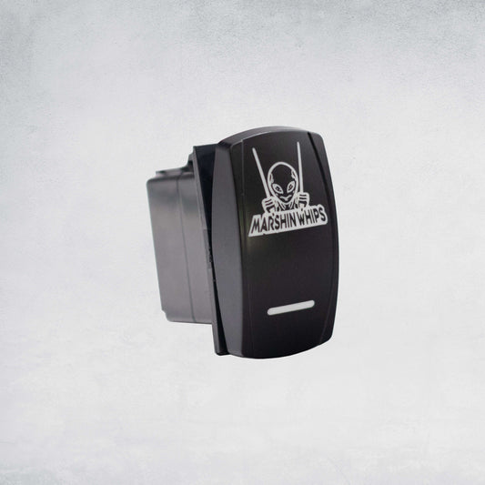 Marshin Whips Illuminated Rocker Switch | Universal LED Control | On/Off Laser-Etched