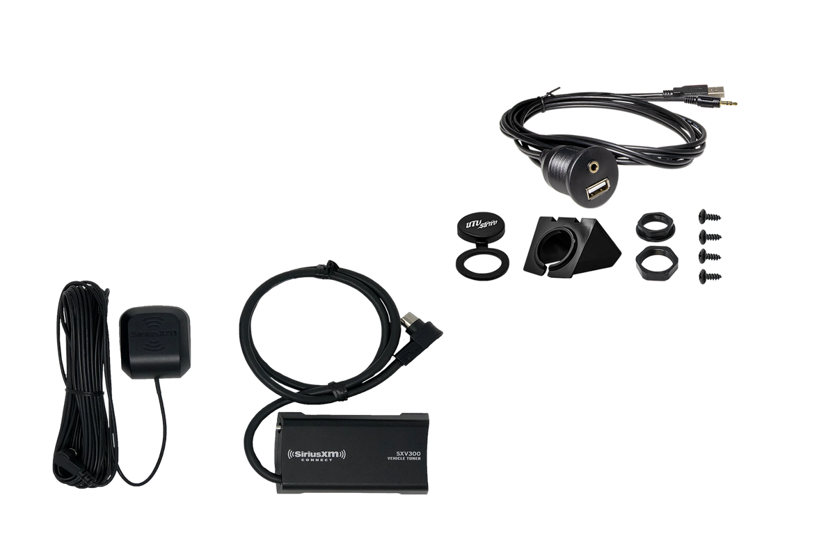 UTV Stereo SiriusXM vehicle tuner kit with antenna and USB auxiliary port