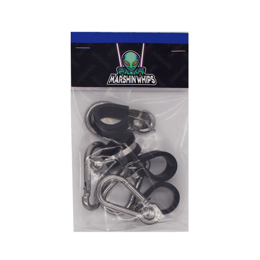 Marshin Whips Flag Clips | 19mm Billet Aluminum Pair