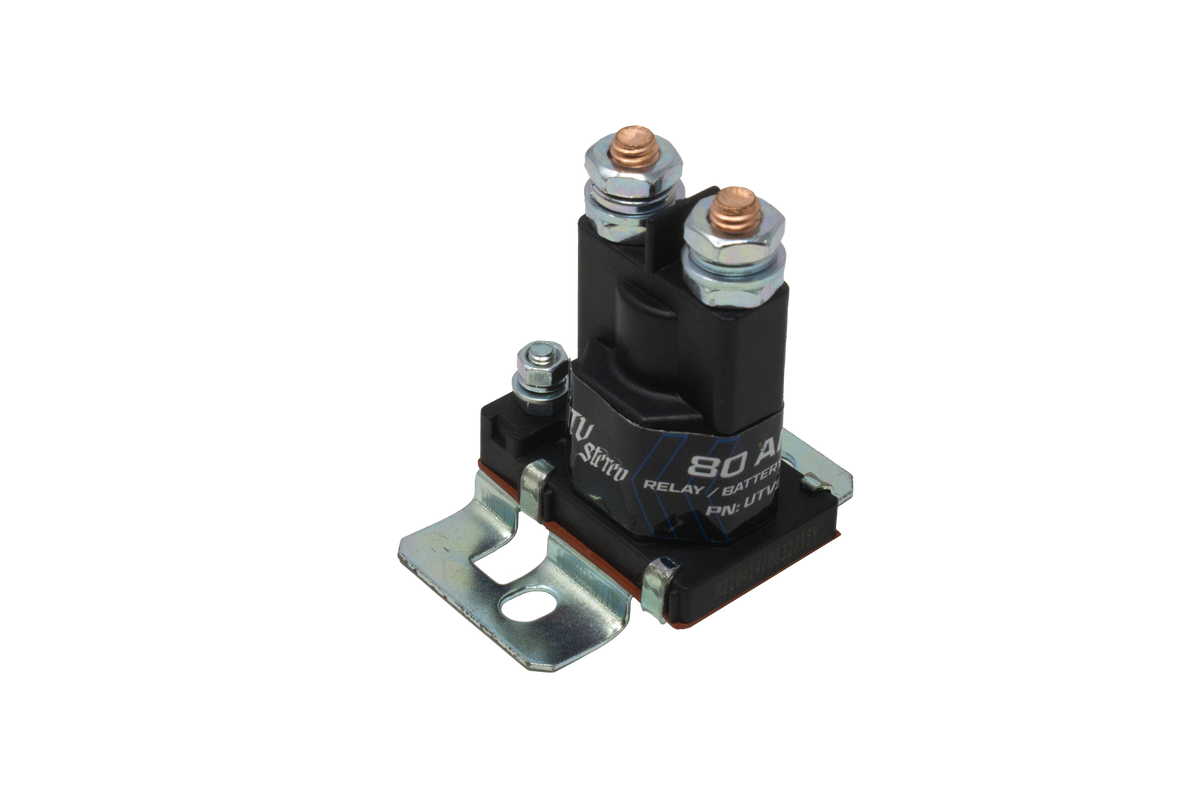 UTV Stereo 80 amp battery relay with metal mounting bracket