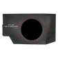 UTV Stereo subwoofer enclosure with red dashed cut line for 12 inch subwoofer