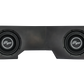 UTV Stereo dual subwoofer enclosure with two black speakers