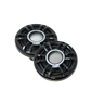 Two UTV Stereo black circular speakers with mesh grilles