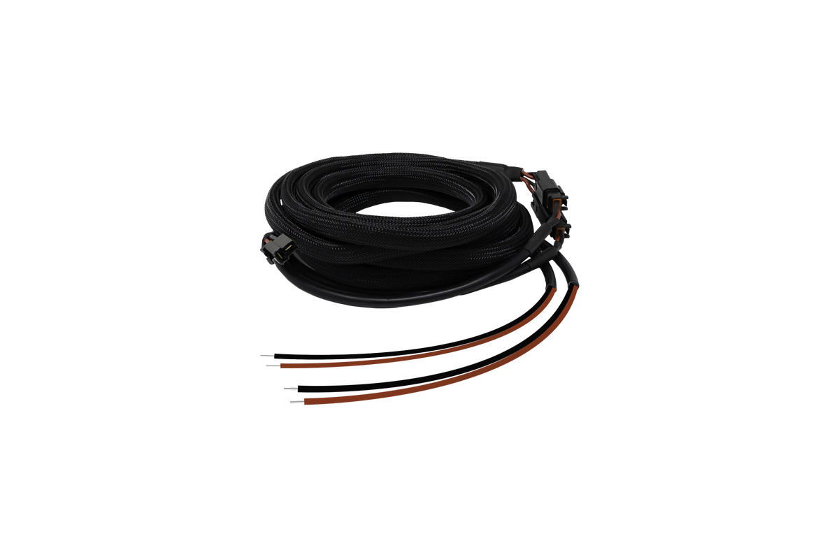 UTV Stereo black braided power wire harness with exposed wire ends