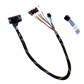 UTV Stereo wiring harness with RCA connectors and labeled speaker wires