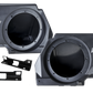 Two UTV Stereo speaker enclosures with black metal mounting brackets