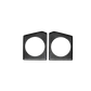 Two black textured plastic gauge mounting plates with circular cutouts