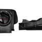 Black plastic subwoofer enclosure with dimension markings for diameter and depth