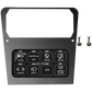Switch-Pro switch panel mounting bracket with eight labeled buttons and two mounting screws