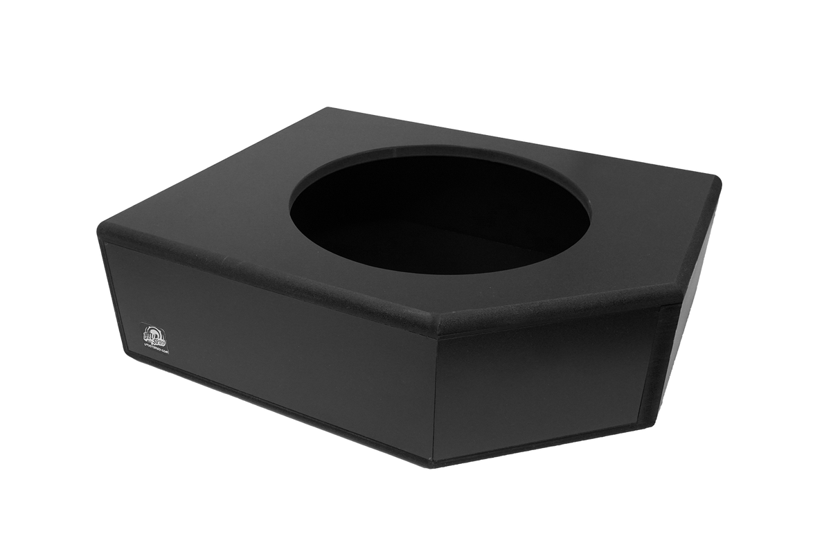Black UTV Stereo subwoofer enclosure with a single speaker cutout