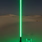 Light-up LED whip with glowing green LED strip against a green background, featuring the brand 'Marshin Whips'.