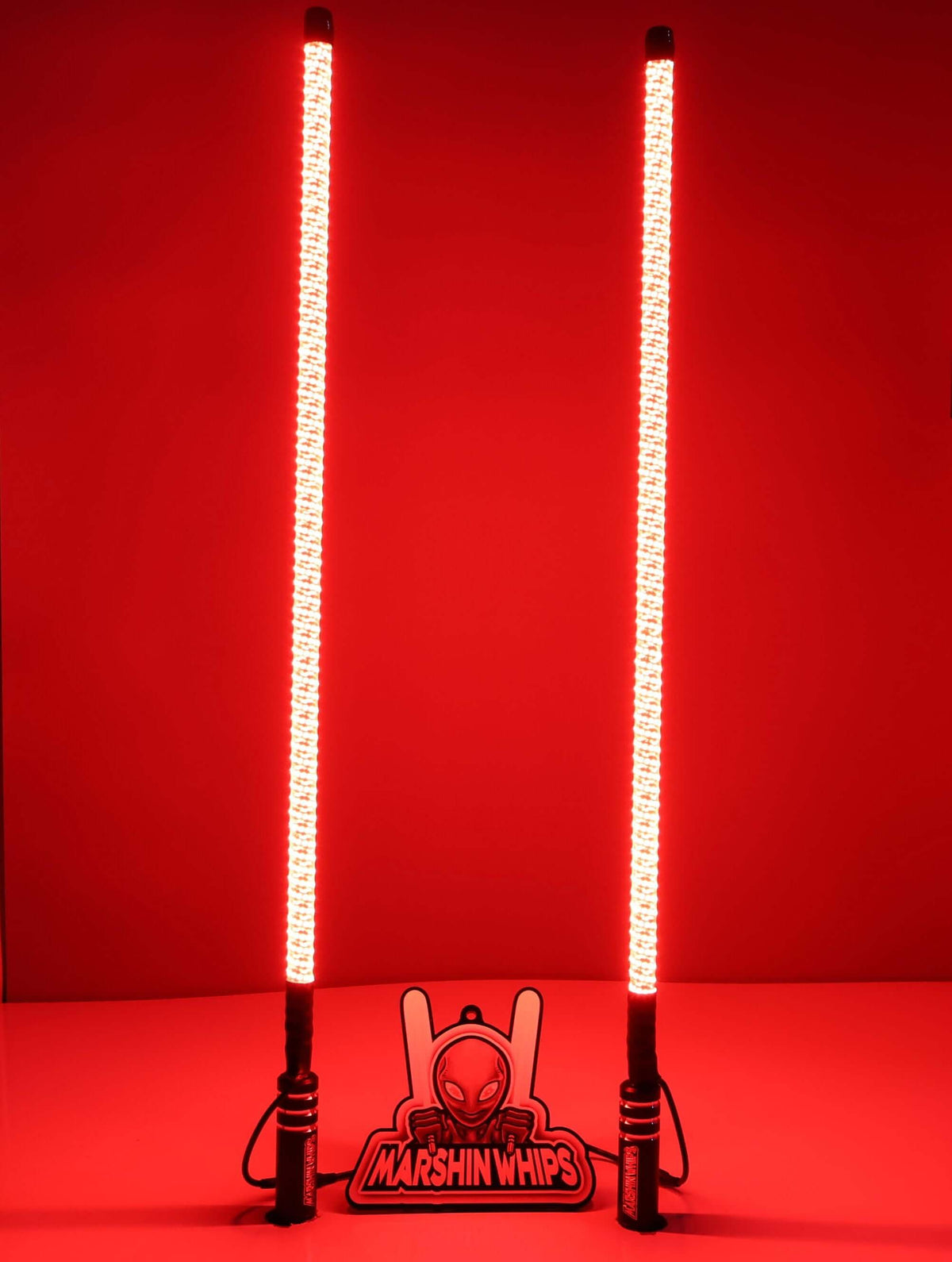 Marty Whip Set | Dual High-Reflectivity White Backing LED Lights