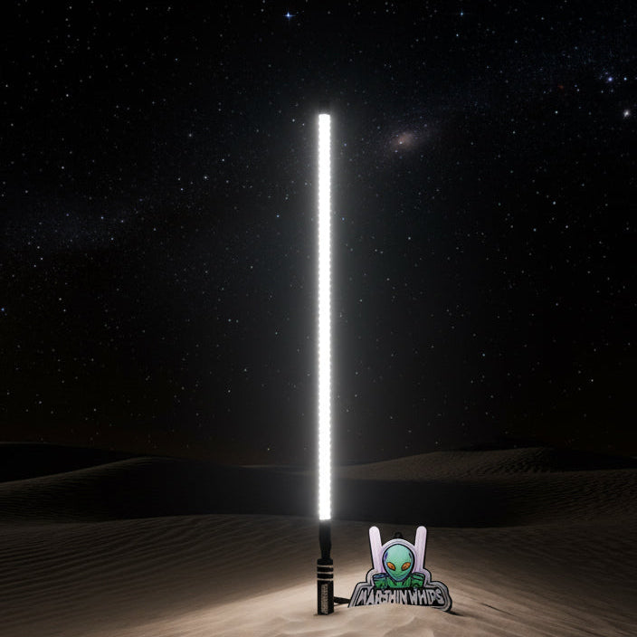 Marshin Whip LED on a sandy desert with a dark starry sky