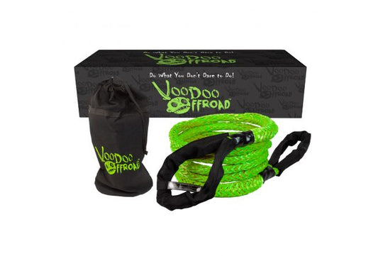 VooDoo Offroad 2.0 Santeria Series 7/8" x 20 ft Kinetic Recovery Rope with Rope Bag for Truck and Jeep - Green