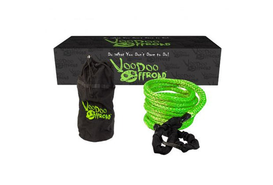 VooDoo Offroad 2.0 Santeria Series 7/8" x 30 ft Kinetic Recovery Rope with Rope Bag for Truck and Jeep - Green
