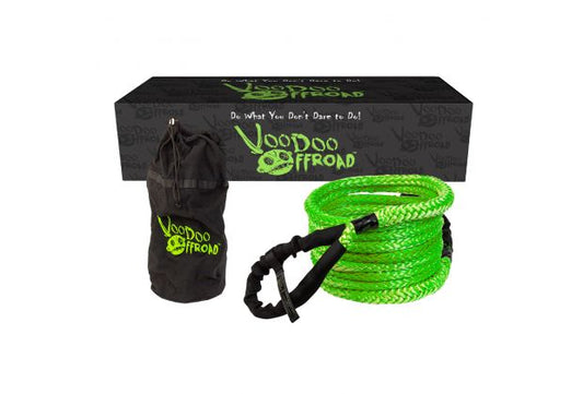 VooDoo Offroad 2.0 Santeria Series 3/4" x 30 ft Kinetic Recovery Rope with Rope Bag for Truck and Jeep - Green