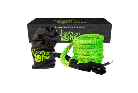 VooDoo Offroad 2.0 Santeria Series 1-1/4" x 30 ft Kinetic Recovery Rope with Rope Bag for Truck and Jeep - Green
