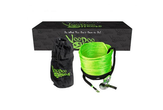 VooDoo Offroad 2.0 Santeria Series 3/8" x 80 ft Winch Line for Jeep and Truck - Green